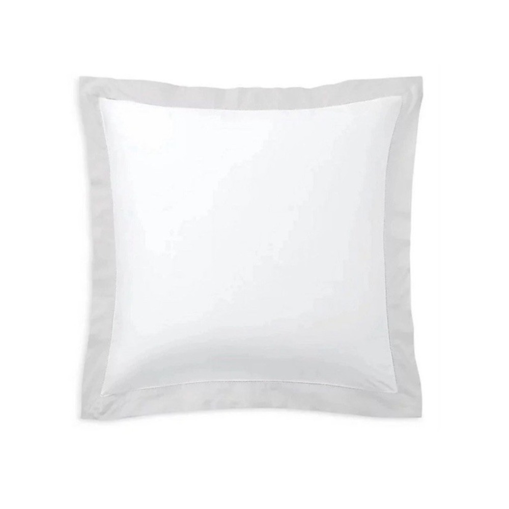 NEW RALPH LAUREN Organic Cotton Sateen Border Euro Sham White Parchment $185